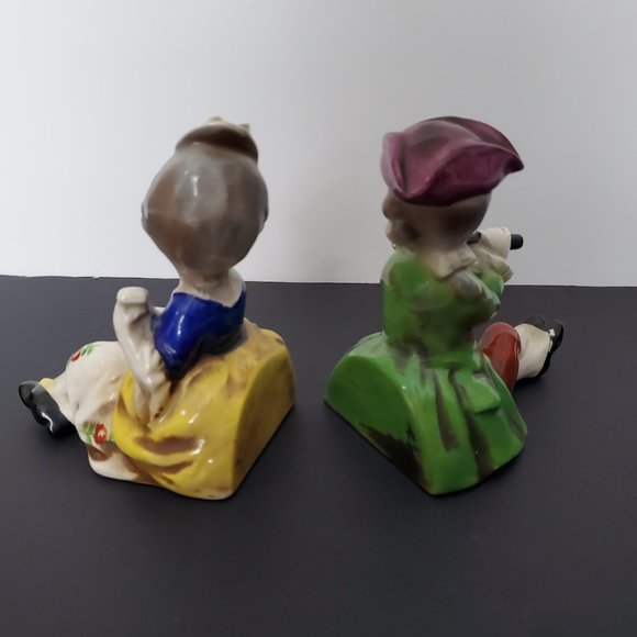 RARE * Vintage Authentic Hummel Bookends Colonial Boy & Girl Musician Figurines - Picture 7 of 9